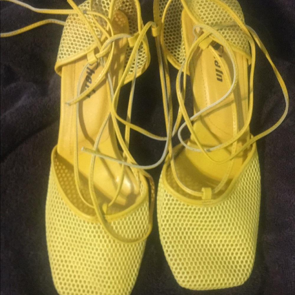 Summer Yellow strappy heels